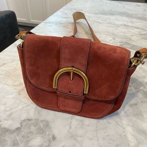 J Crew Suede Crossbody Buckle Bag